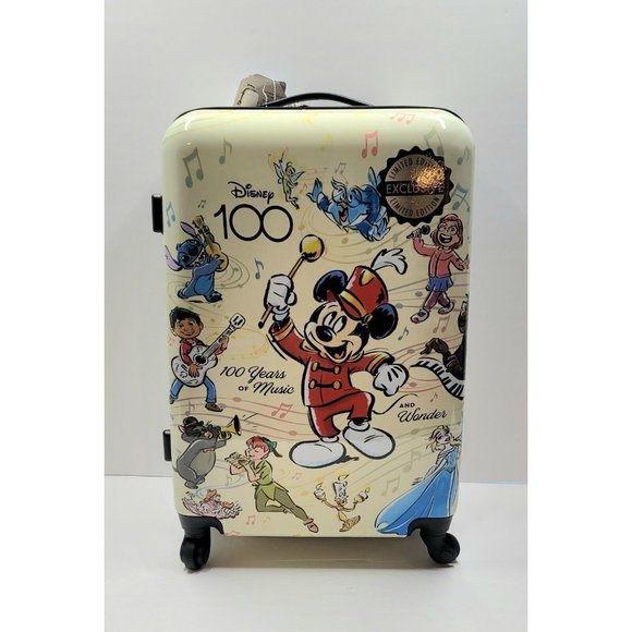 Bioworld Disney 100 Years Of Music And Wonder Upright Spinner Suitcase